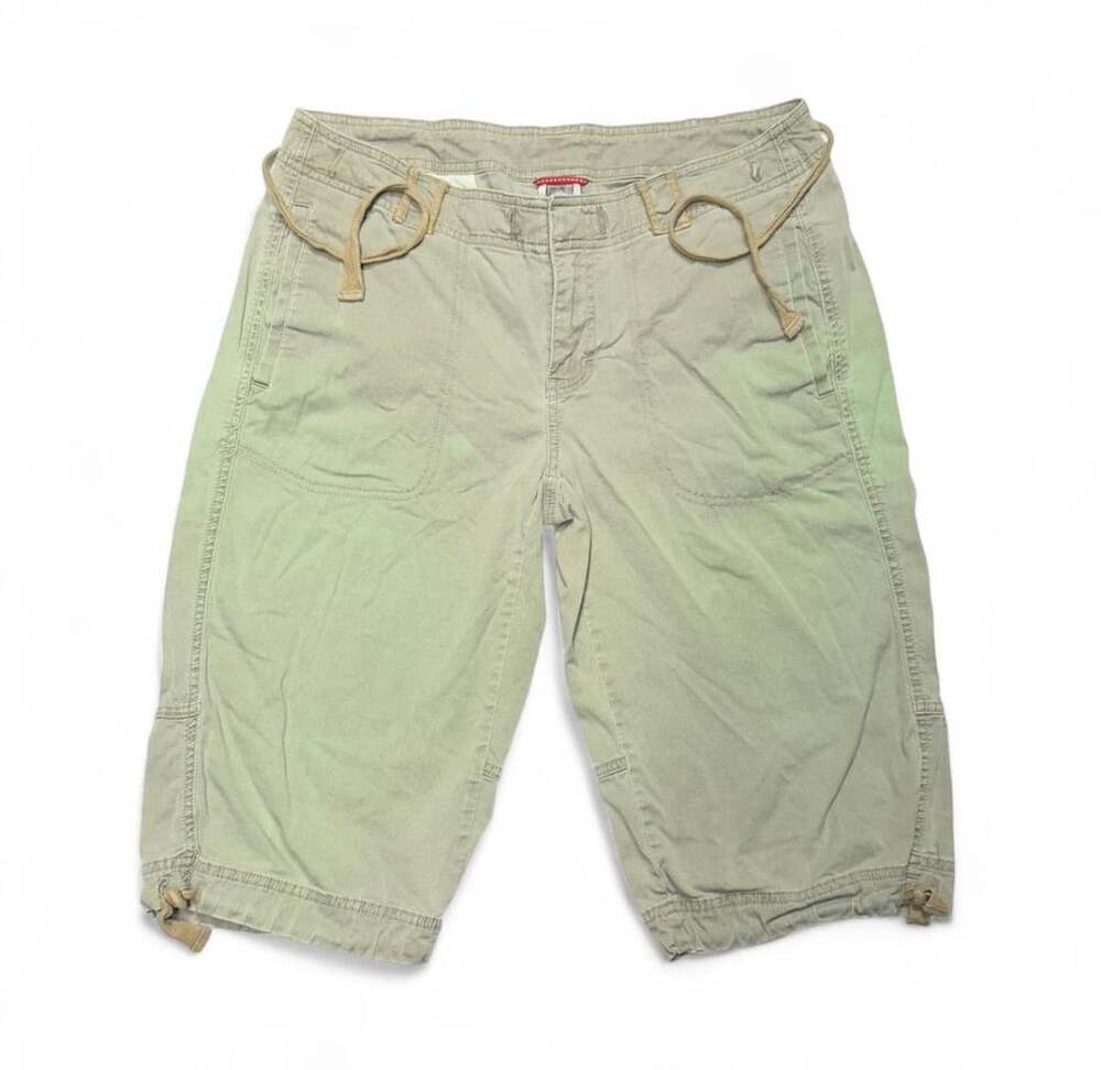 The North Face Cargo Capri Shorts Size 8 Green Hiking Drawstring